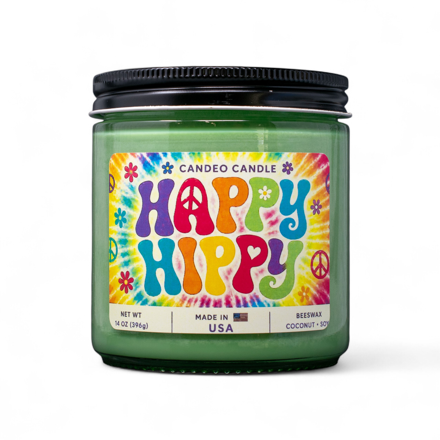 Happy Hippy, 14oz Soy Candle Jar