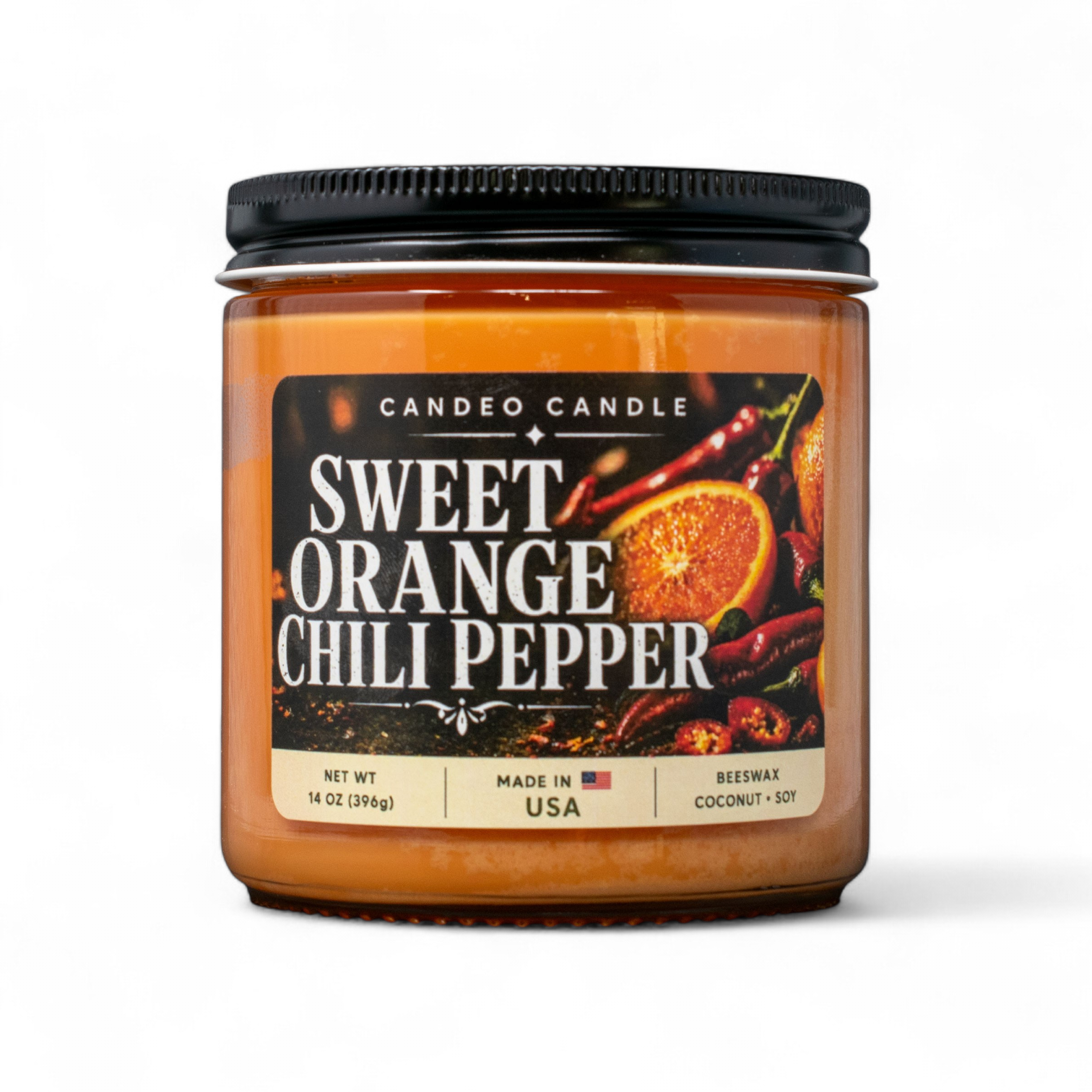 Sweet Orange Chili Pepper, 14oz Soy Candle Jar